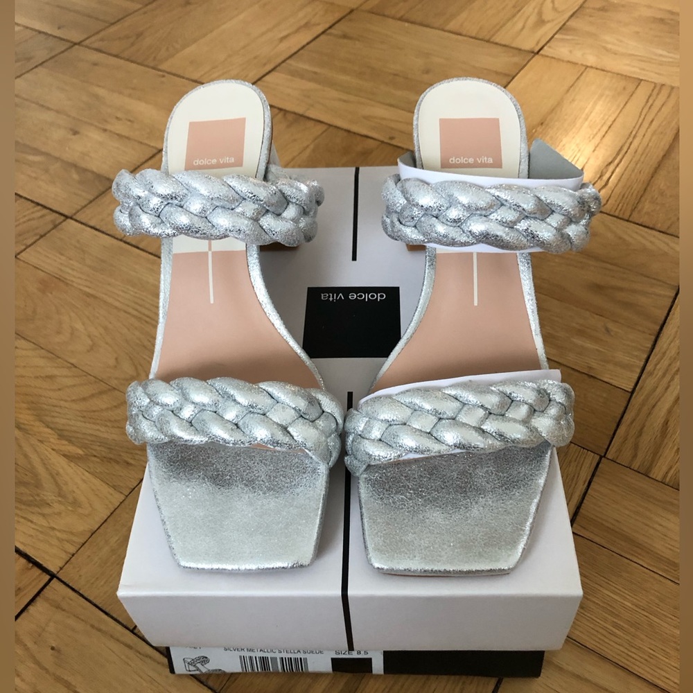 Dolce Vita Silver Paily Heels